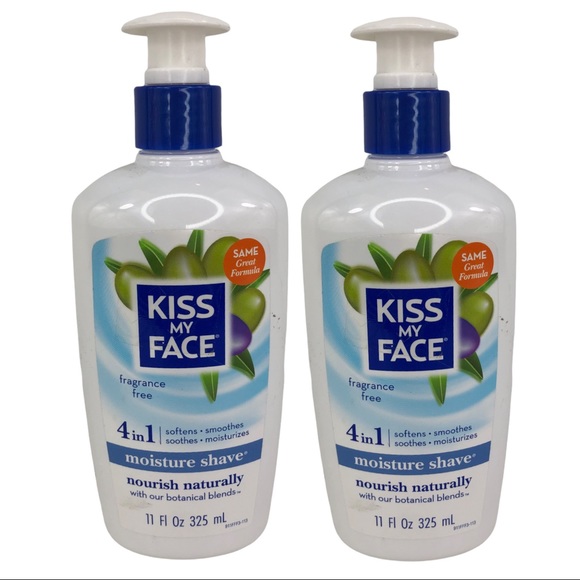 🆕 Kiss My Face FRAGRANCE FREE 4-in-1 Moisture Shave Cream Formula 11oz (x 2) - Picture 1 of 5